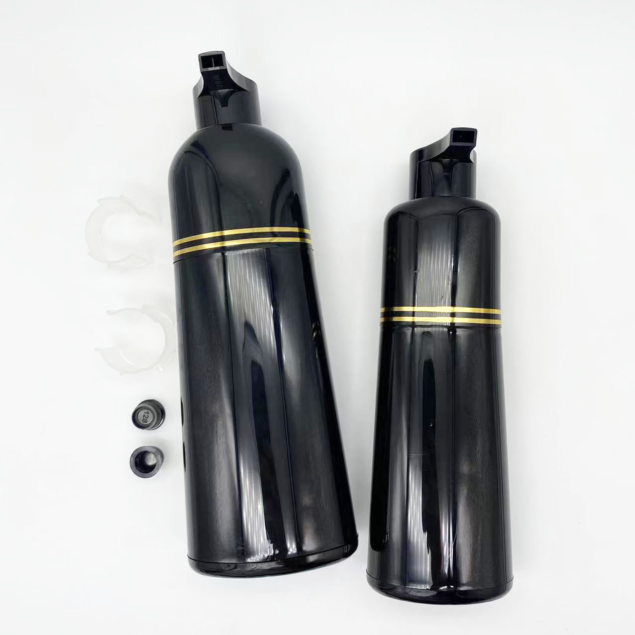 200ml two in 1 one black hair dye bottles with pump