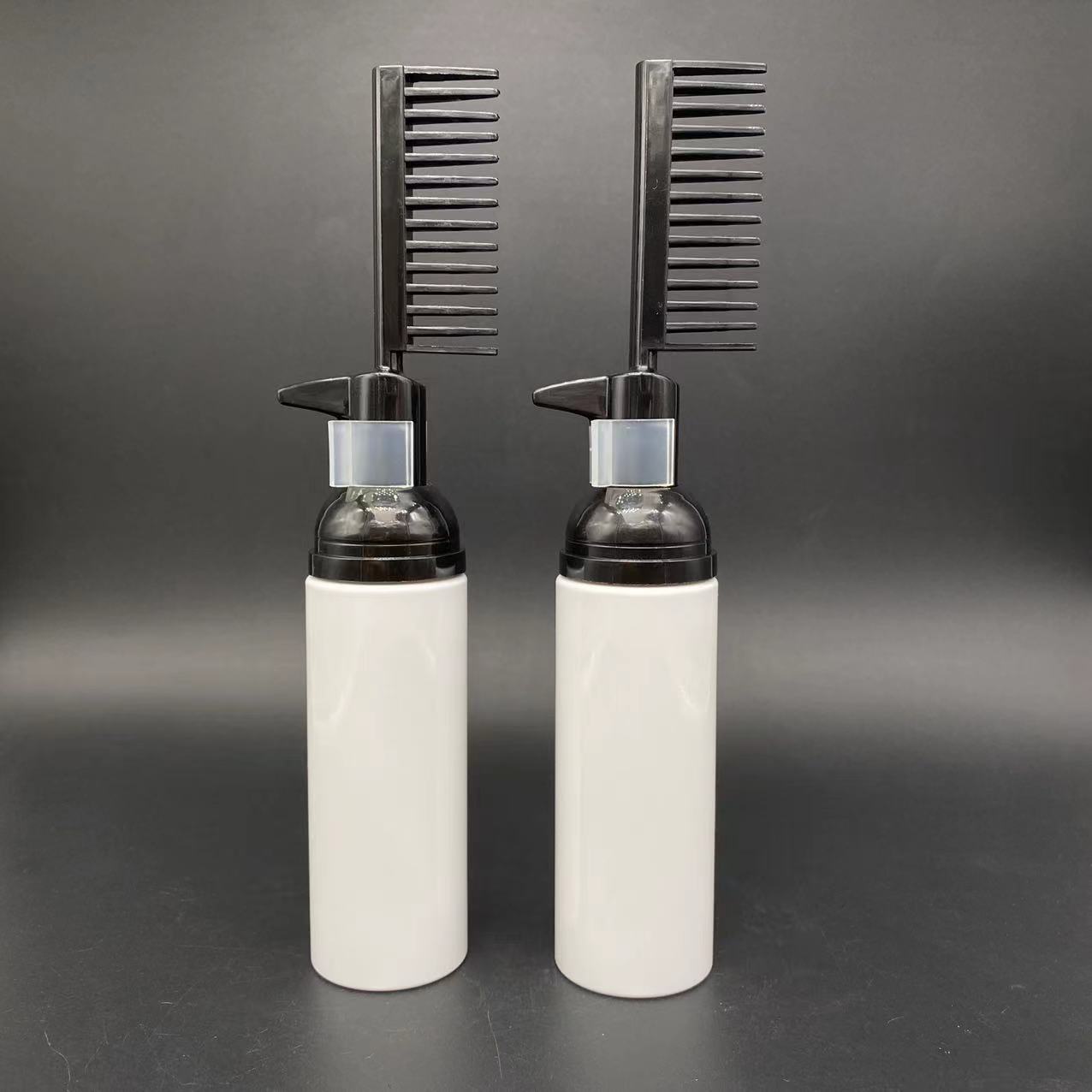 Foam comb hair dye bottle