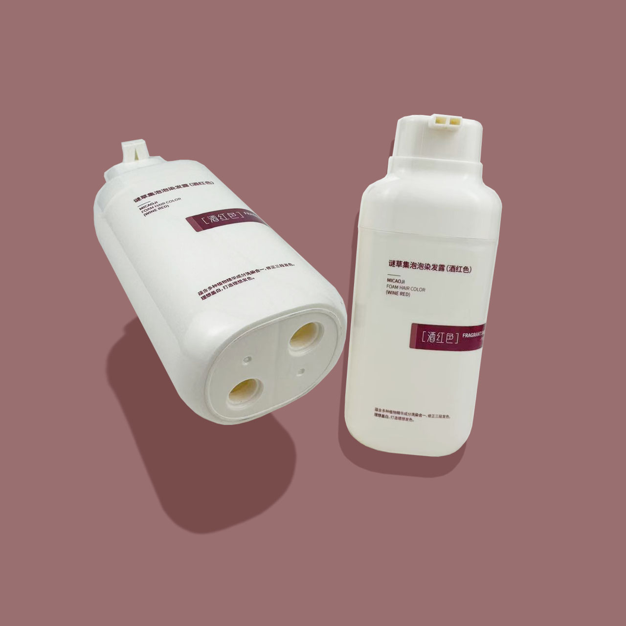 silkscreen printing logo 400ml two in one dual chamber hair dye coloring shampoo bottle(图1)